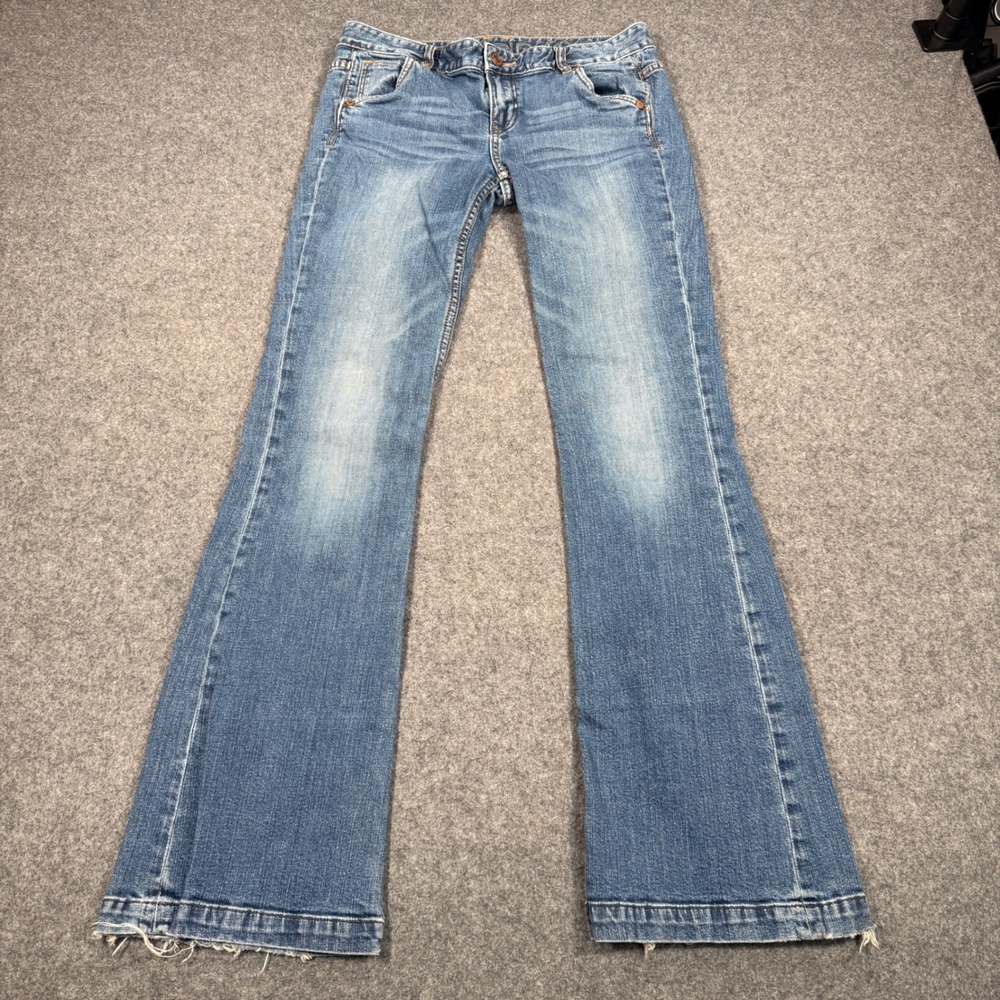 Calvin Klein Jeans Medium Wash Low Rise Bootcut Denim Jeans Distressed sz 4